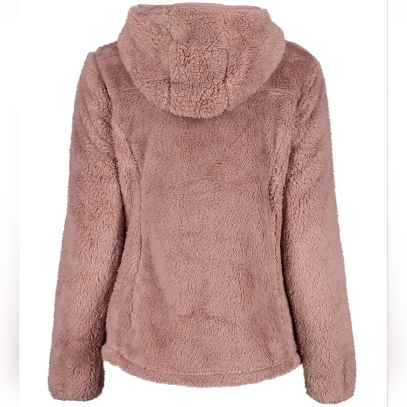REEBOK ZIP-UP JACKET DUSTY ROSE FUZZY SHERPA SIZE XL - Picture 2 of 2